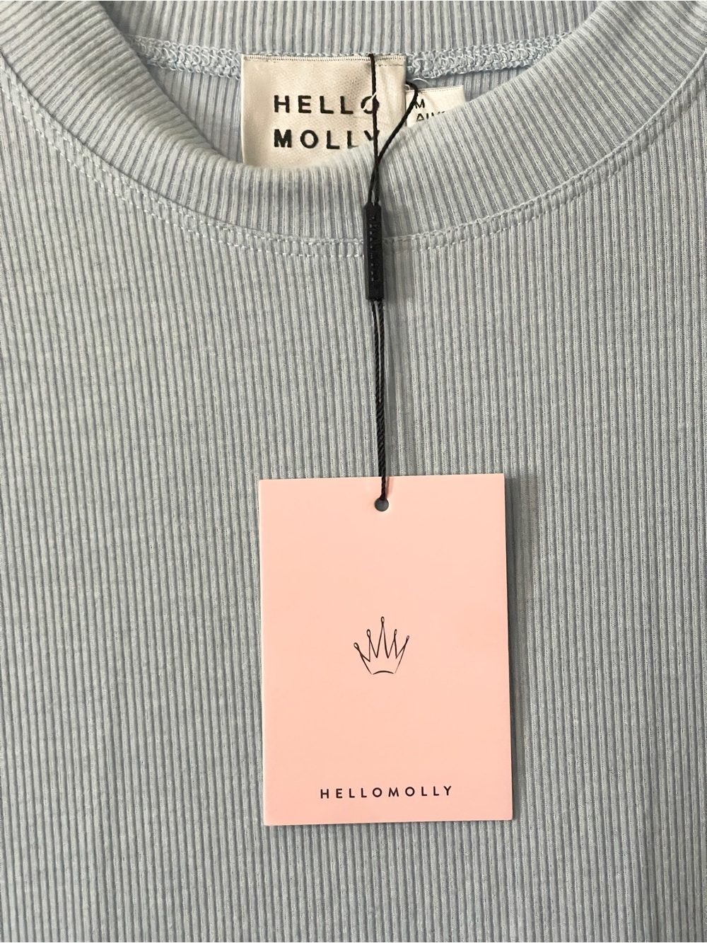Hello Molly “Over The Border” Knit Midi Dress | Light Blue | Size Medium - Picture 7 of 8